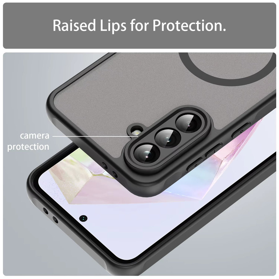 Transparente magnetische Handyhülle für Samsung Galaxy S24 S25 FE Ultra Plus A16 A26 A36 A56 A17 A07 5G in Blau, matte Hartschale - Bild 4