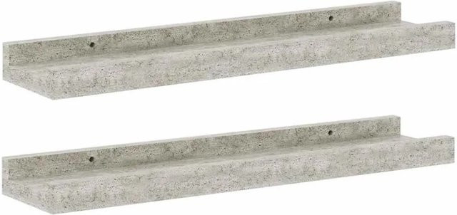 vidaXL Wandregale 2er Set Betongrau Industrial Design B/H/T: 40 x 9 x 3 cm - Bild 1