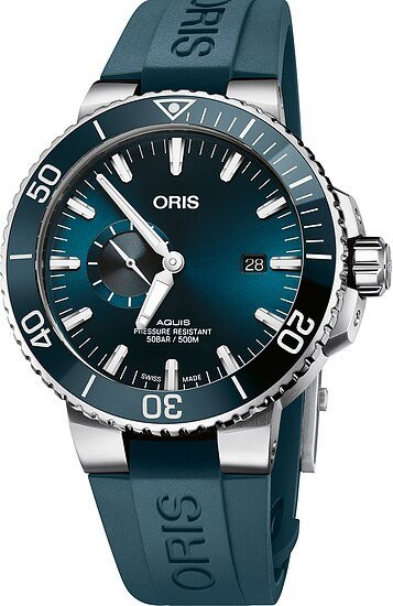 Oris Armbanduhr Aquis, Automatik, Edelstahl, Blau, 45,5 mm, Herren - Bild 1