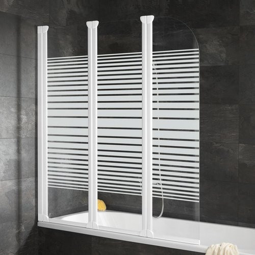 Schulte Badewannentrennwand Komfort aus Sicherheitsglas in Weiß und Transparent, klappbar, B: 140 cm, H: 124,5 cm - Bild 2