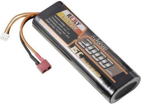 Reely Modellbau-Senderakku Li-Ion 7.4V 2000 mAh 2S 15C Hardcase T-Stecksystem Schwarz - Bild 1