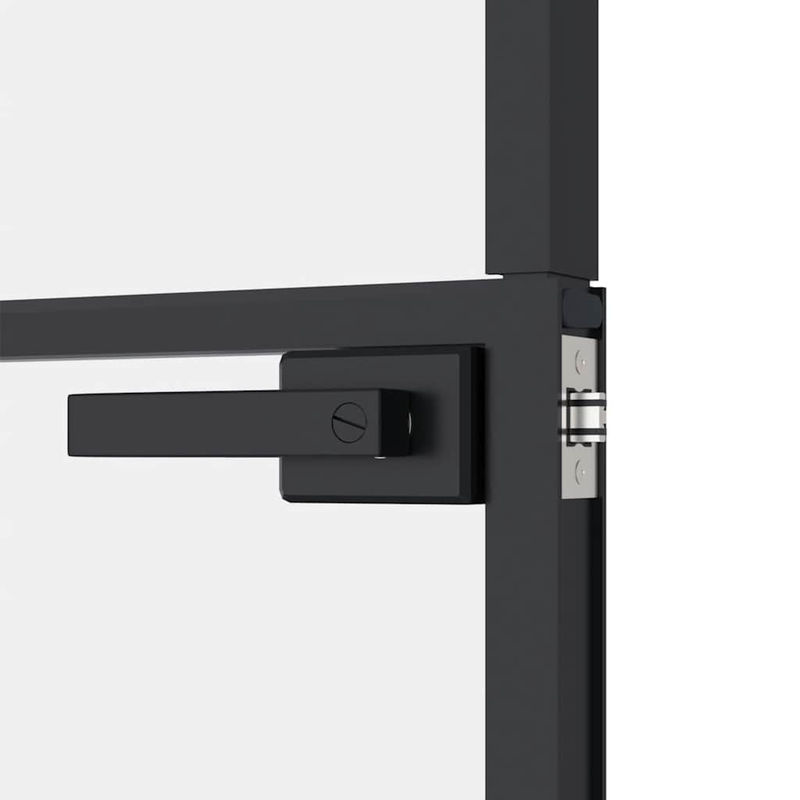 vidaXL Innentür modern in Schwarz aus Aluminium und Glas B/H: 102,5 x 201,5 cm - Bild 5