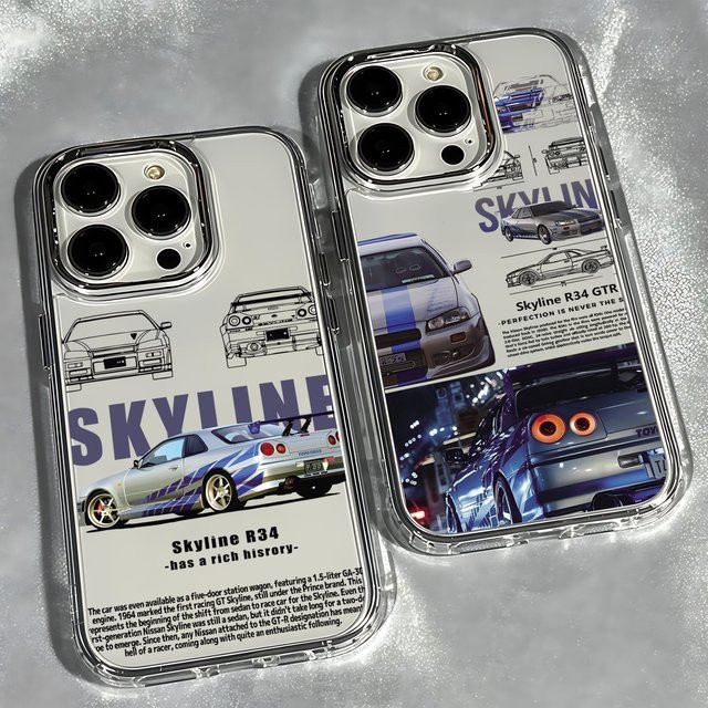 F-Fast F-Furious R-R34 Handyhülle für iPhone 11 bis 17 Pro Max, Transparent, Weich - Bild 1
