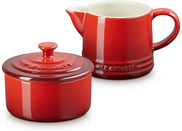Le Creuset Zucker und Milch Set aus Steinzeug in Kirschrot - Bild 1