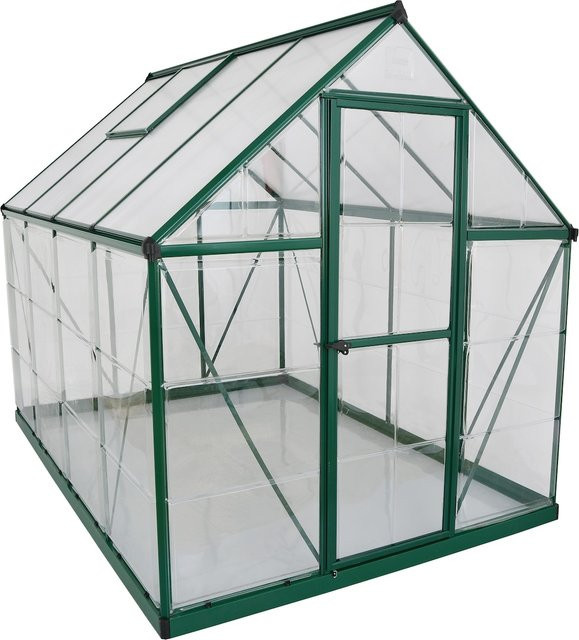 Palram Canopia Hybrid Gewächshaus mit Fundamentrahmen aus Polycarbonat, Grün, L 250 cm x B 185 cm x H 209 cm - Bild 2