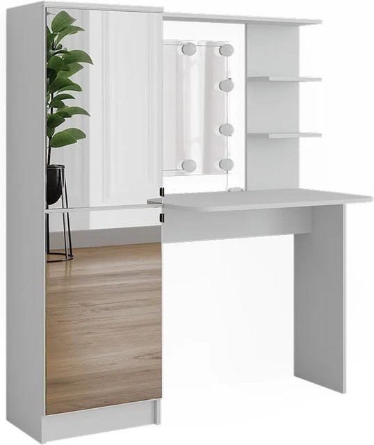 Vicco Schminktisch Jasmin Weiß mit LED-Beleuchtung B: 123 cm, H: 141,2 cm - Bild 2