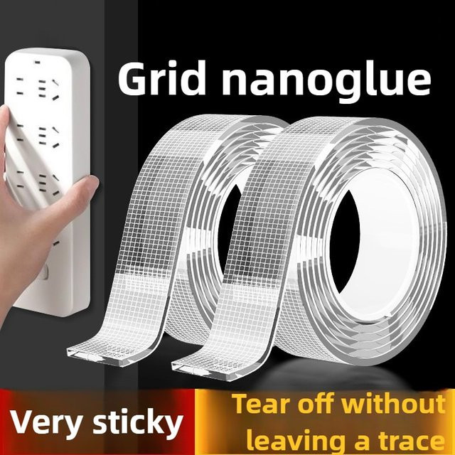 QHSPE Hochviskoses doppelseitiges Mesh-Nano-Klebeband aus Acryl, transparentes spurloses Klebeband für Büro und Heimgebrauch - Bild 1