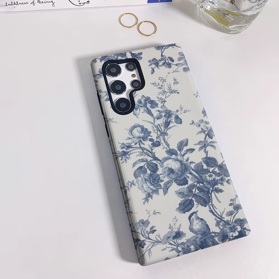 Stoßfeste doppellagige Handyhülle mit blauem Vogel-Design für Samsung Galaxy S25 Ultra, S24 und S23 Ultra Plus - Bild 2