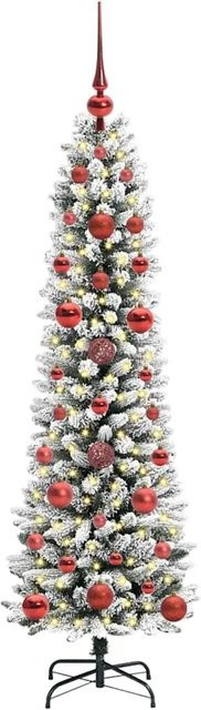 vidaXL Künstlicher Weihnachtsbaum mit 150 warmweißen LEDs in Grün und Weiß, Höhe: 120 cm - Bild 1