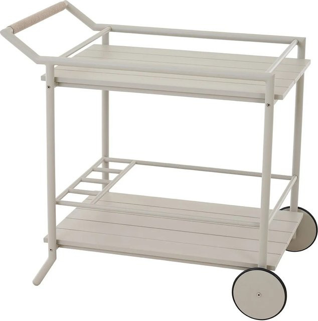 Siena Garden Servierwagen Rolito in Seidengrau Matt mit handgeflochtenen Kordeln, B/T/H: 80 x 56 x 89 cm - Bild 1