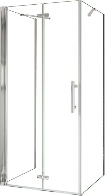AICA U-Duschkabine mit Falttür und 2 Seitenwänden, Transparent, B/T/H: 90 x 80 x 195 cm - Bild 1