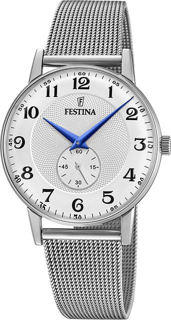 Festina Herrenuhr, Quarz, Edelstahl, Silber, 36 mm, 3 ATM - Bild 1