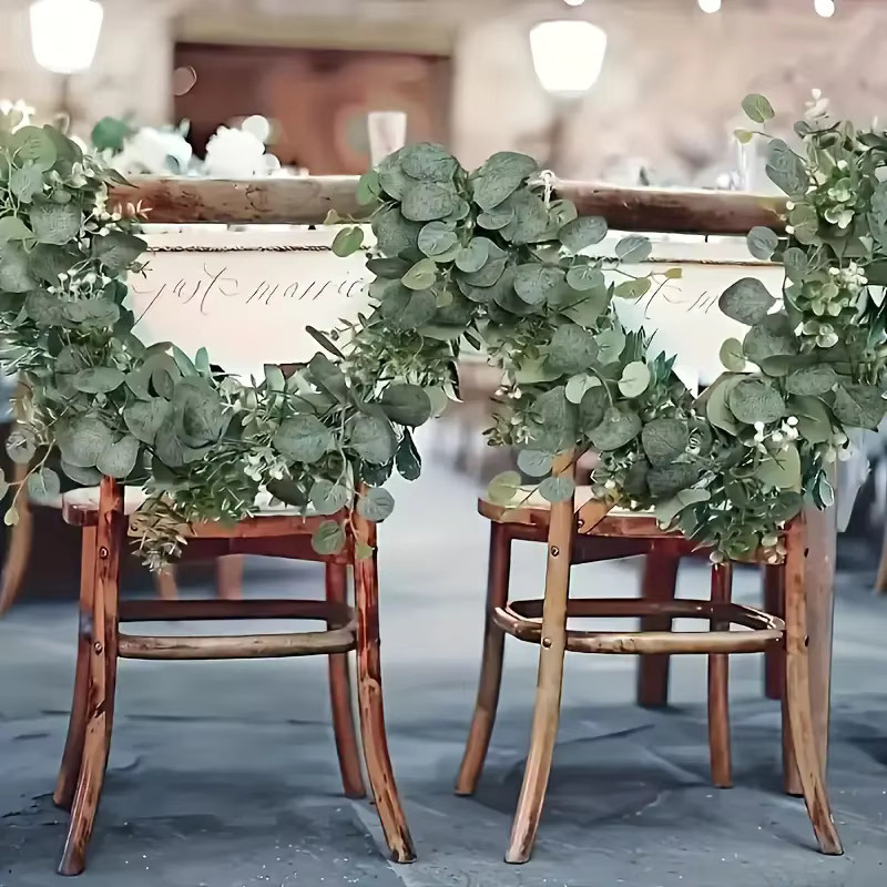 Künstliche Eukalyptus-Girlande in Grün als hängende Pflanzendekoration für Hochzeiten und Wanddekoration - Bild 5