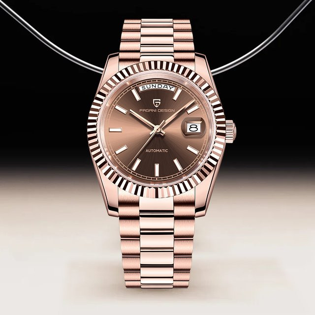 PAGANI DESIGN Armbanduhr, Automatik, Edelstahl, Roségold, Saphirglas, Herren - Bild 1