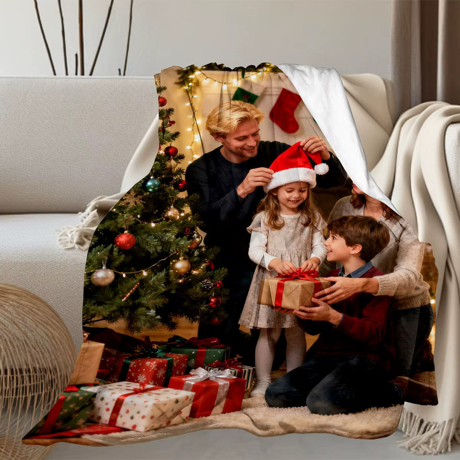 SRH Weihnachts-Baby-Flanellblanke mit niedlichen Weihnachtsmotiven, antistatisch und weich für Kinderbetten - Bild 6
