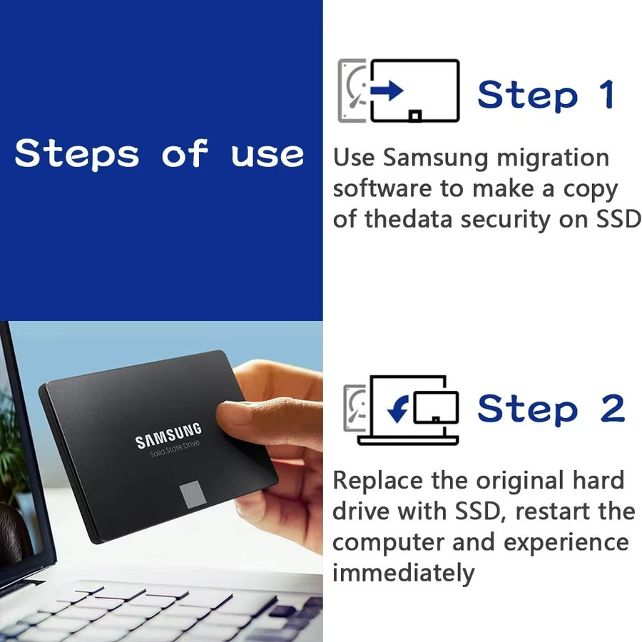 Samsung SSD 870 EVO Interne SATA 2,5 Zoll SSD Festplatte in Schwarz - Bild 2