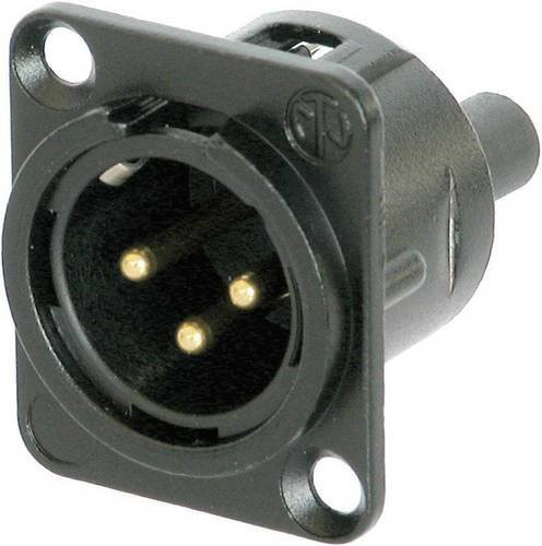 Neutrik NC3MD-S-B-1 XLR-Flanschstecker Schwarz mit 3 Kontakten gerade - Bild 1