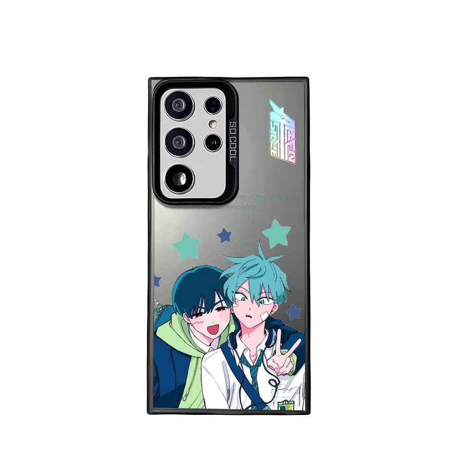 Stoßfeste TPU Handyhülle mit Anime Alien Design für Samsung Galaxy S25 S24 S23 S22 S21 Ultra Plus 5G in Schwarz und Multicolour - Bild 5
