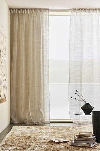STRILA IKEA Multifunktionsgardine, 2er-Set, Beige, Semi-transparent, Polyester, Höhe: 135 cm - Bild 1