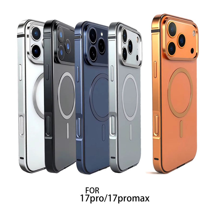 Magnetische Original-Handyhülle mit Hintergrundbeleuchtung und Metallrahmen für iPhone 17 Pro und iPhone 17 Pro Max in Orange - Bild 4