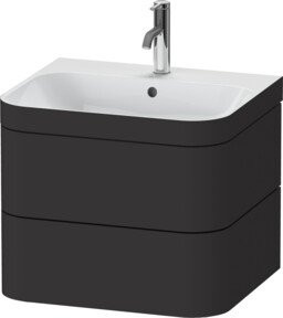 Duravit Möbelwaschtisch-Unterschrank Happy D.2 Plus in Graphit Matt mit 2 Schubladen, Wandmontage, B: 57,5 cm, T: 49 cm - Bild 1