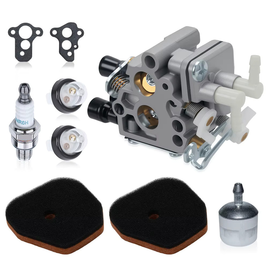 Vergaser Set für Stihl HS46 und HS56 Heckenschere inklusive ZAMA C1T-S195 Ersatzteil mit Luft-Kraftstofffilter, Zündkerze und Primer-Birne - Bild 3