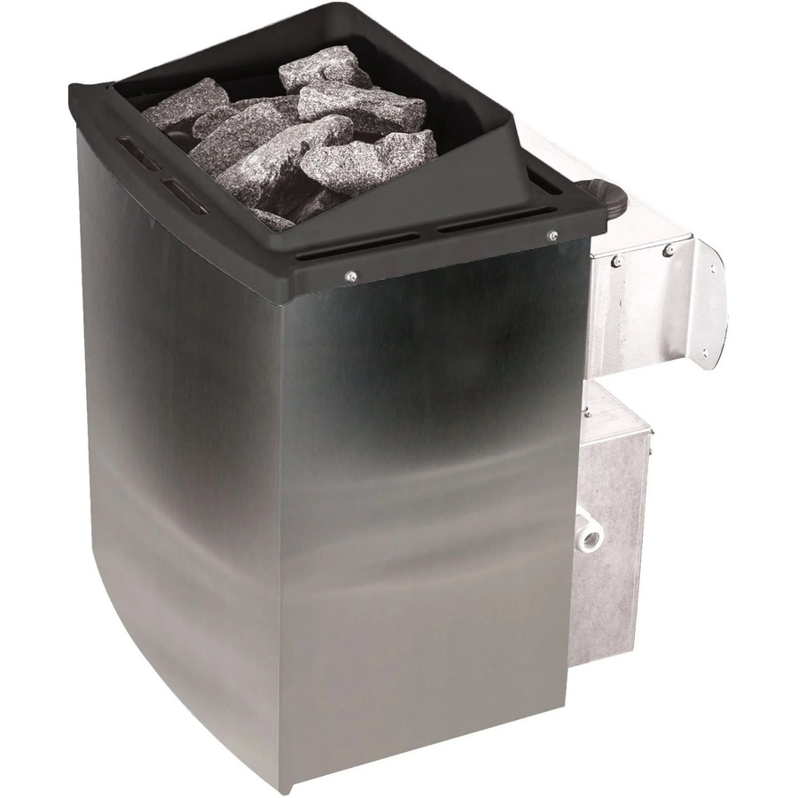 Karibu Elektro-Saunaofen aus Edelstahl mit integrierter Steuerung, 9 kW, Silber - Bild 1