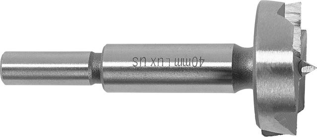 LUX-TOOLS Forstnerbohrer aus Stahl in Silber, Durchmesser: 40 mm, Tiefe: 90 mm - Bild 1