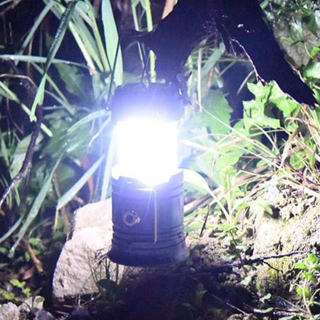 Multifunktionale Solar Camping Lampe mit LED und Taschenlampe, wasserdichte tragbare Notleuchte in Blau - Bild 1