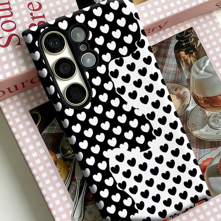 Stoßfeste Doppelschicht-Handyhülle mit Schwarz-weißem Yin-Yang-Herz Design für Samsung Galaxy S26 S25 Ultra S24 S23 Ultra Plus - Bild 3
