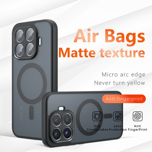 Luxuly MagSafe Handyhülle für Xiaomi 17T Pro und Xiaomi 17T, magnetisch, stoßfest und matt, Farbe: Schwarz - Bild 1