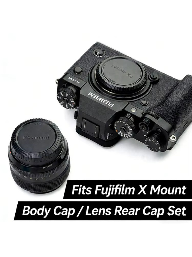 Fujifilm Kamera-Zubehör Set: Kamera-Gehäuseabdeckung und Objektivrückdeckel in Schwarz für Fujifilm X-Serie Modelle wie XT5, XT4, XT3, XH2S, XS20 und weitere - Bild 4