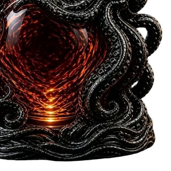 Elyra 3D Oktopus Whiskey-Karaffe aus Glas in Blau, 350 ml dekorative Spirituosenflasche für deine Hausbar - Bild 4