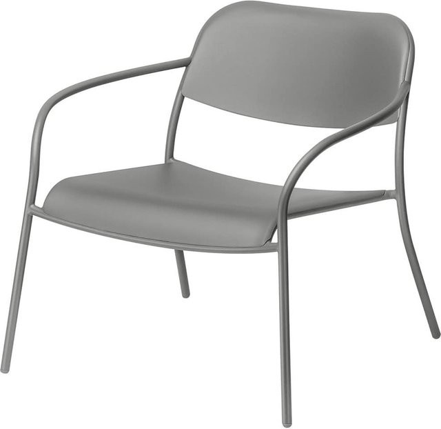 blomus Outdoor Loungesessel YUA mit Armlehnen aus pulverbeschichtetem Stahl in Granite Gray - Bild 1
