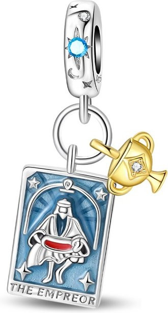 Qikaola Charms Anhänger, 925 Silber, Stern Mond Sonne, Unisex - Bild 1