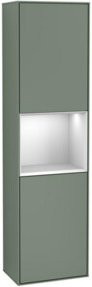 V&B Hochschrank Finion in Weiß mit LED-Beleuchtung und Glastüren, B: 41,8 cm, H: 151,6 cm - Bild 1