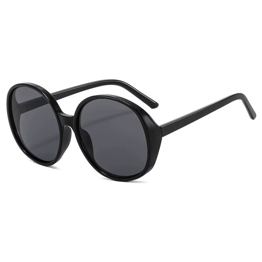 DIXSG 7184 Sonnenbrille, rund, Vollrand, Kunststoff, schwarz, Unisex - Bild 2