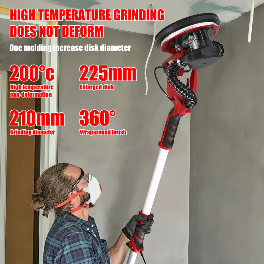 Lpnove Elektrische Trockenbauschleifer-Poliermaschine mit 1390 W und variabler Geschwindigkeit in Rot - Bild 3