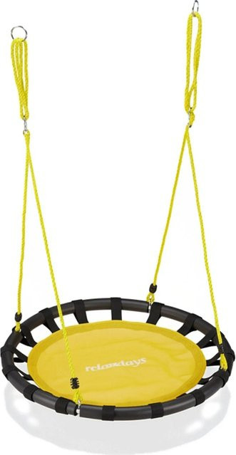Relaxdays Nestschaukel aus Stoff und Stahl in Gelb, höhenverstellbar, Durchmesser: 80 cm - Bild 1