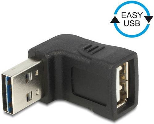 Delock USB 2.0 Adapter mit 1x USB 2.0 Stecker A und 1x USB 2.0 Buchse A in Schwarz 65521 - Bild 1
