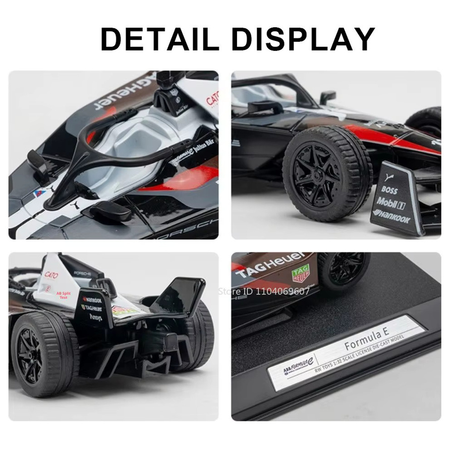 MAKEDA Formel E Modell-Rennwagen, 1:32, Metall, Gummi, Rot - Bild 4