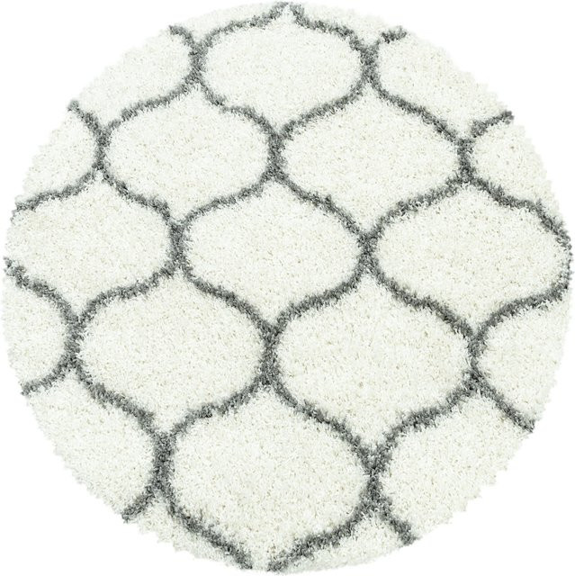 Hochflorteppich RONDA von Kadima Design im Skandi-Stil, Beige/Weiß, Durchmesser: 160 cm - Bild 1