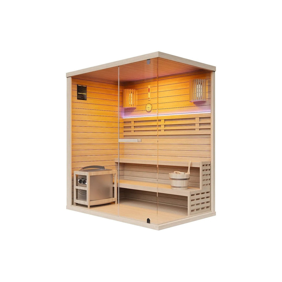 Finnische Sauna Selki von Vente-unique in Naturfarben Hell Beige, Breite: 180 cm - Bild 2