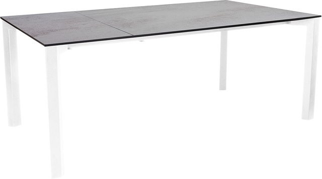 Stern Ausziehtisch Penta Aluminium in Weiß mit Tischplatte Silverstar Zement hell, B/T: 100 x 160/210 cm - Bild 1