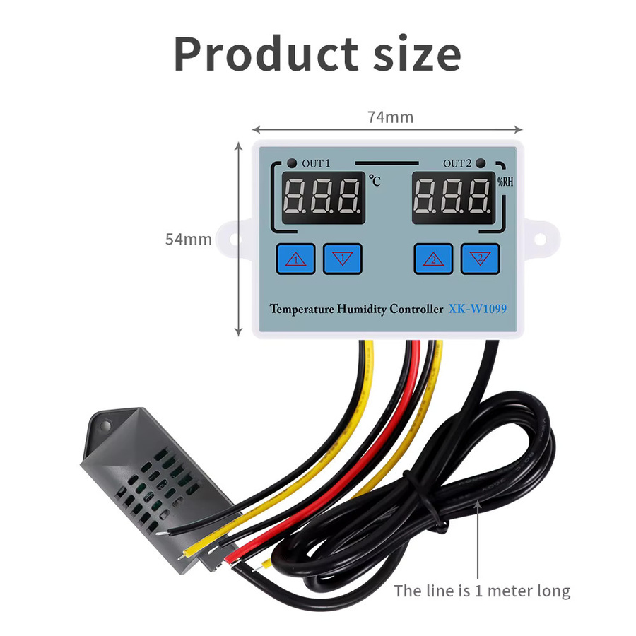 JUANJUAN W1099 Dual LED Digital Temperatur und Feuchtigkeit Controller Thermostat für Heizung und Kühlung in Weiß - Bild 3