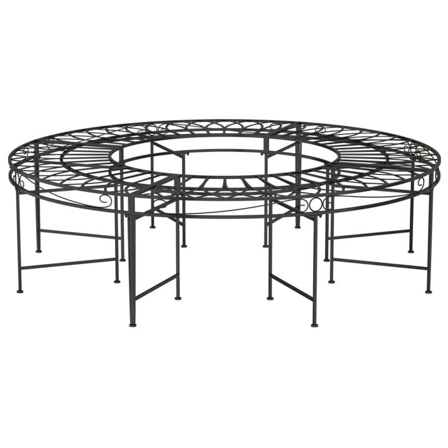 furnicato Baumbank Rund aus Stahl in Schwarz Durchmesser: 160 cm - Bild 2