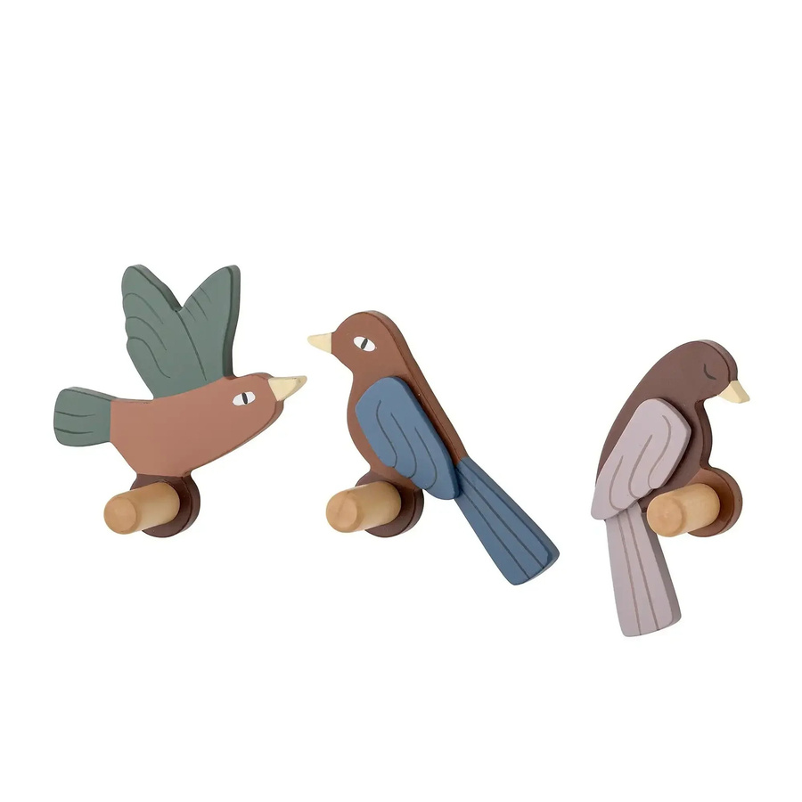 Bloomingville Mini Lewi Wandhaken aus Holz in Braun – 3er Set - Bild 1
