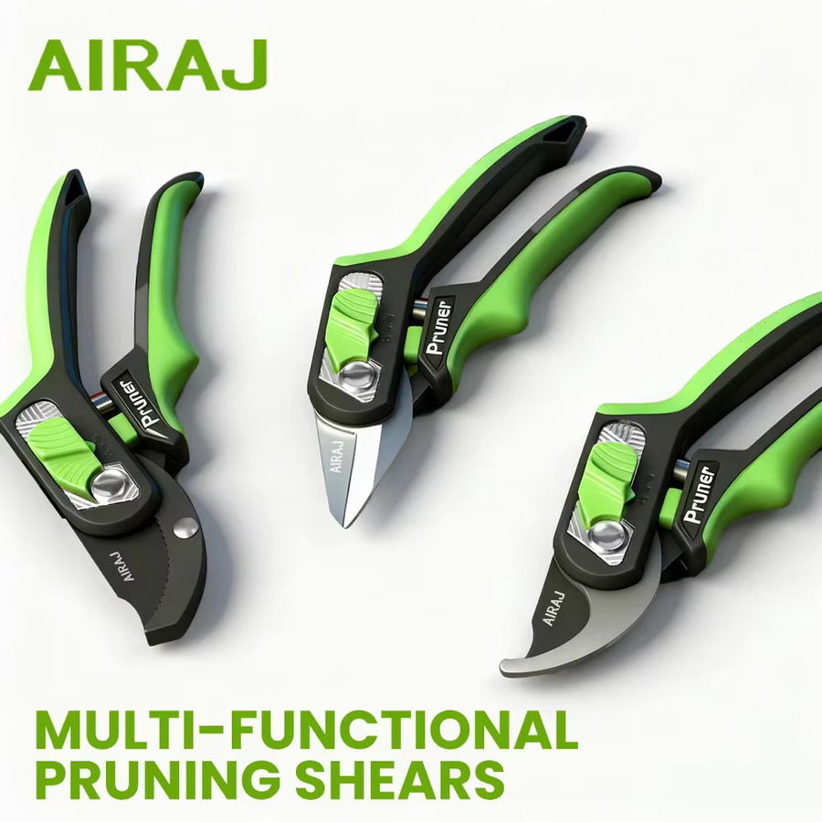 AIRAJ Gartenschere mit Sk5 Trimmer Blade, Dual Adjustment für Totholz und lebende Äste, Farbe: Grün - Bild 6
