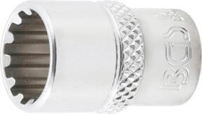 BGS Steckschlüssel-Einsatz Gear Lock 10111 aus Chrom-Vanadium, Antrieb 1/4 Zoll, SW 11 mm, Silber - Bild 1