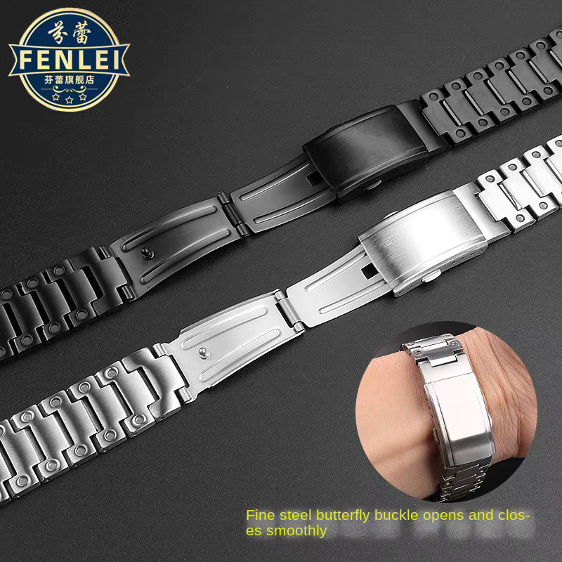 Casio Uhrenarmband, Edelstahl, Silikon, Leder, Silber, Herren - Bild 1